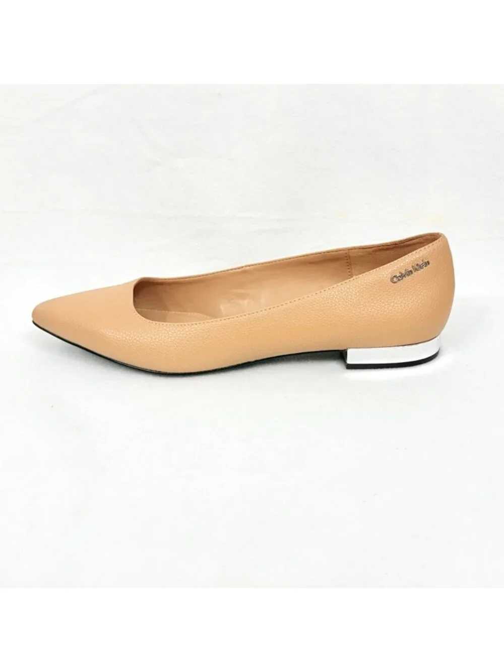 Calvin Klein Emerin Taupe Pointed-Toe Flats With Mirror Heels Size 10